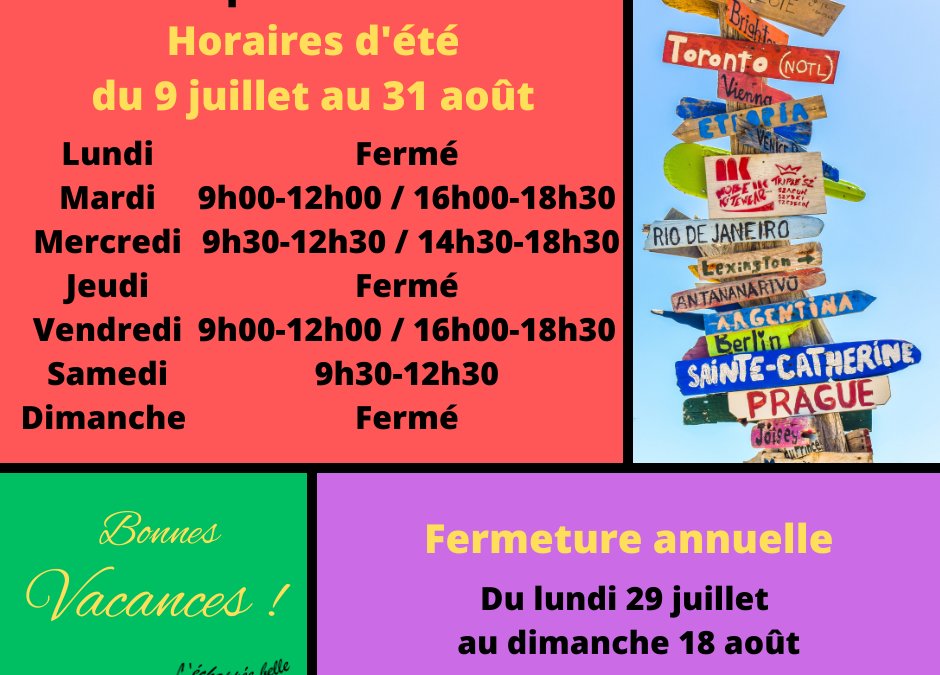 Horaires d’été de la médiathèque