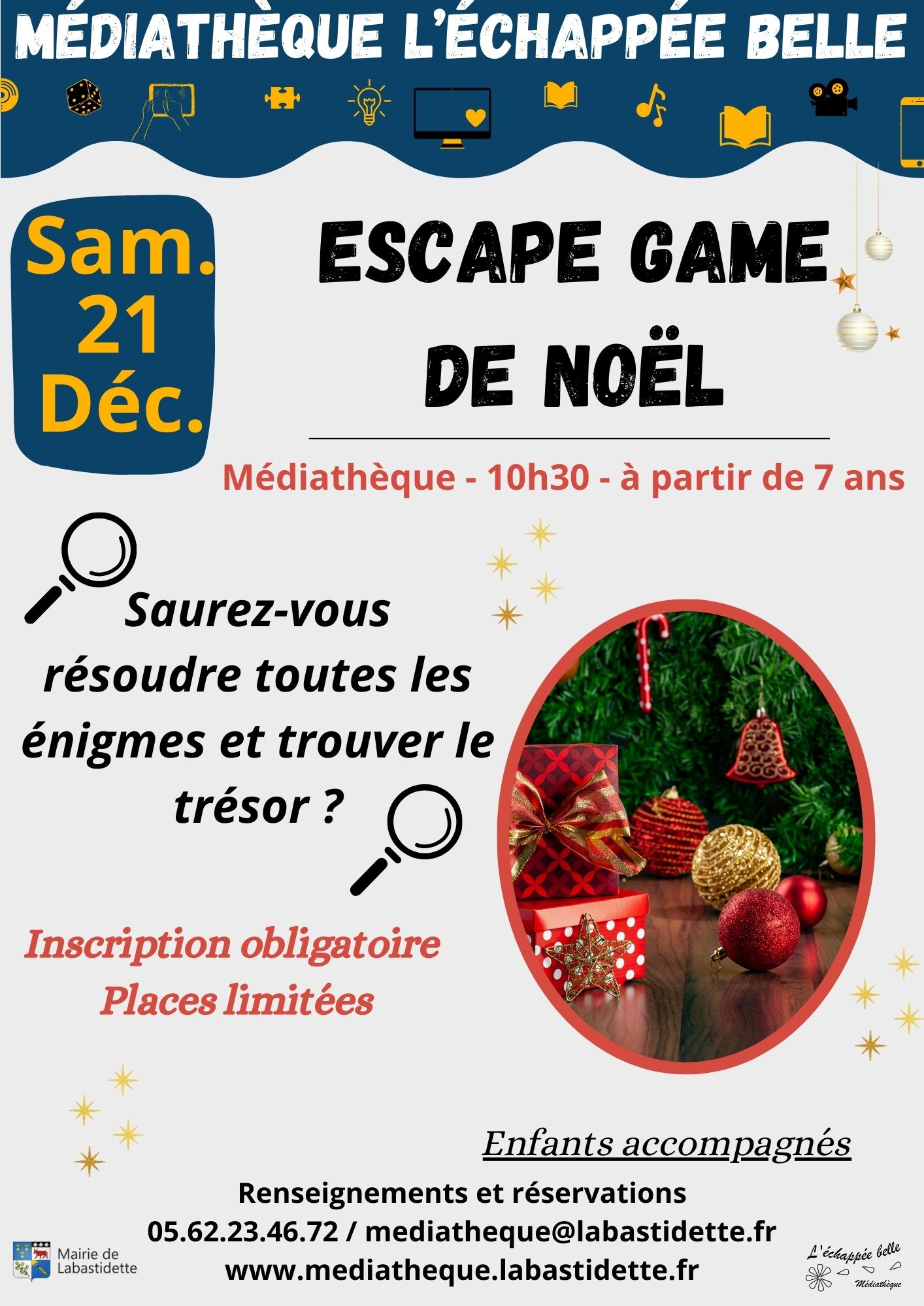 Médiathèque : Escape Game de Noël 21122024